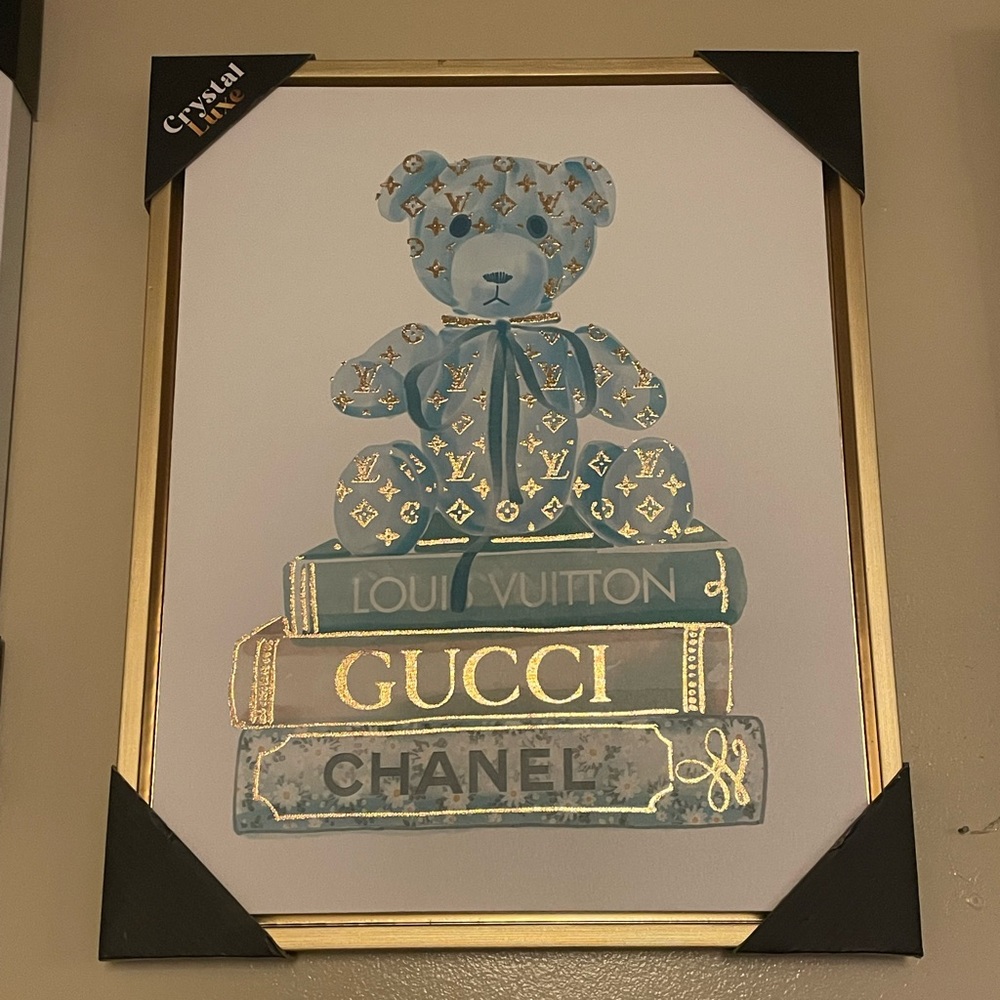 Designer Louis Vuitton Bear Canvas Wall Art Foil *See Description*